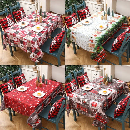 Christmas Printed Tablecloths Table Runners Christmas Tabletop Decorations 150 X 180cm