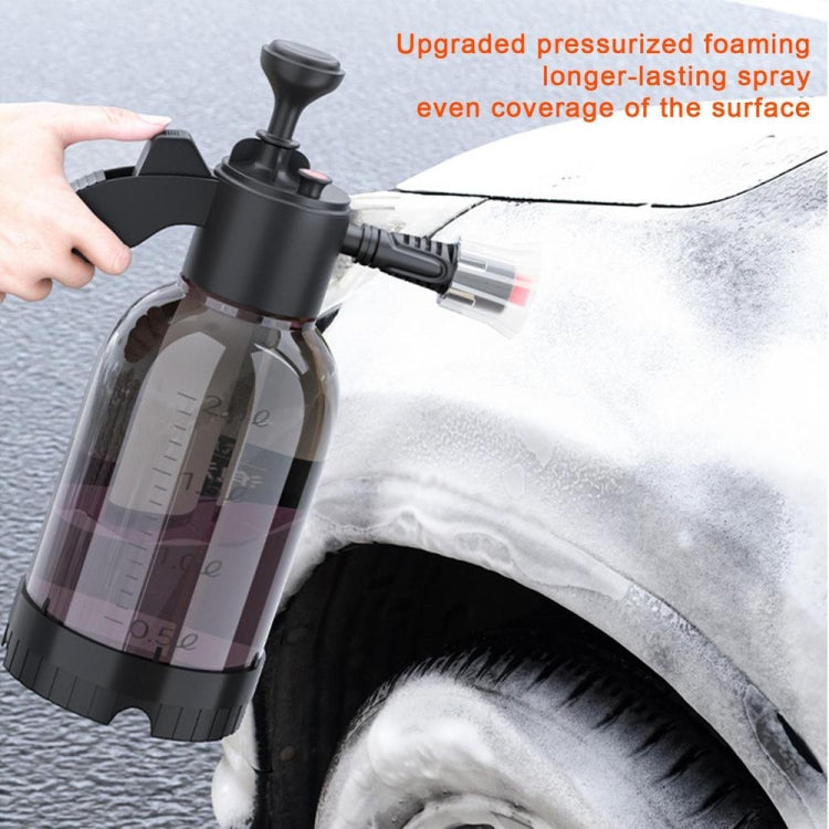 2L Foam Sprayer Pressure Spray Bottle for Car Washing Plants Watering Fertilizing, 9321F Transparent Black