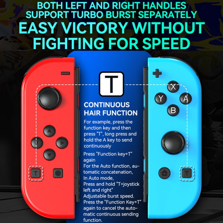 JOY-02 Gaming Left And Right Handle With RGB Lights Body Feel Bluetooth Gamepad For Switch / Switch OLED / Switch Pro / Switch Lite / Switch Joycon, Blue Red, Green Blue, White