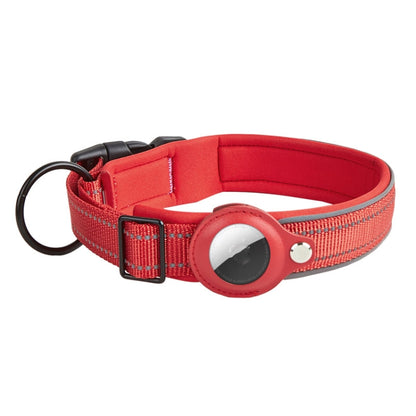 For AirTag Tracker Dog Collar Neoprene Lining Reflective Pet Collar, S, M, L, XL