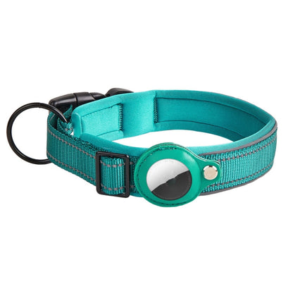 For AirTag Tracker Dog Collar Neoprene Lining Reflective Pet Collar, S, M, L, XL
