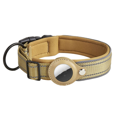 For AirTag Tracker Dog Collar Neoprene Lining Reflective Pet Collar, S, M, L, XL