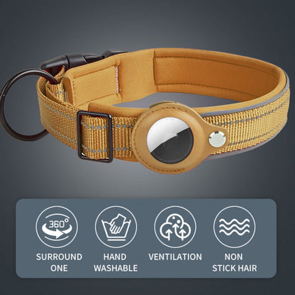 For AirTag Tracker Dog Collar Neoprene Lining Reflective Pet Collar, S, M, L, XL