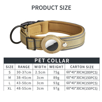 For AirTag Tracker Dog Collar Neoprene Lining Reflective Pet Collar, S, M, L, XL