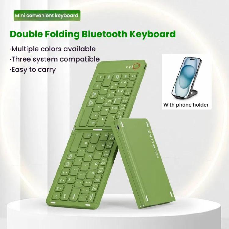 B023 Two Folding Portable Mini Wireless Bluetooth Keyboard Cell Phone Laptop Notebook Office Keyboard