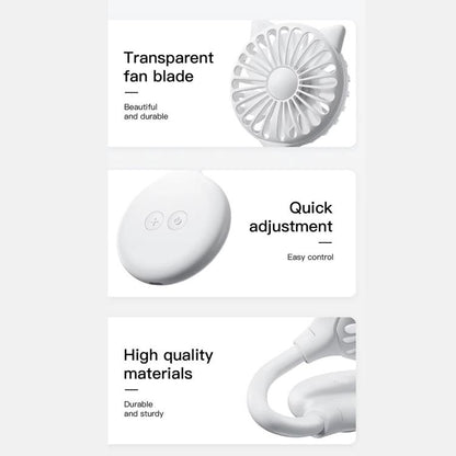 Mini Suction Cup Fan USB Rechargeable Desktop Portable Folding Fan