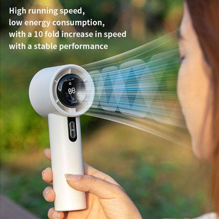 100-gear High Speed Handheld Fan Bladeless Mini Digital Display Small Fan