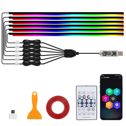3 Control App Remote Control Colorful Car Interior Ambient Lighting Modified LED Acrylic USB Car Ambient Lighting