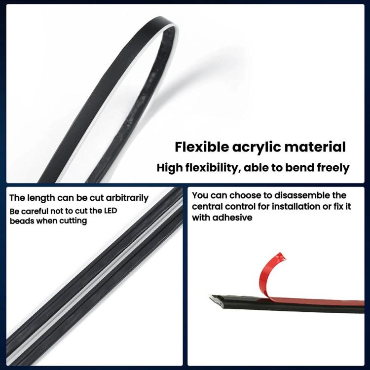 3 Control App Remote Control Colorful Car Interior Ambient Lighting Modified LED Acrylic USB Car Ambient Lighting