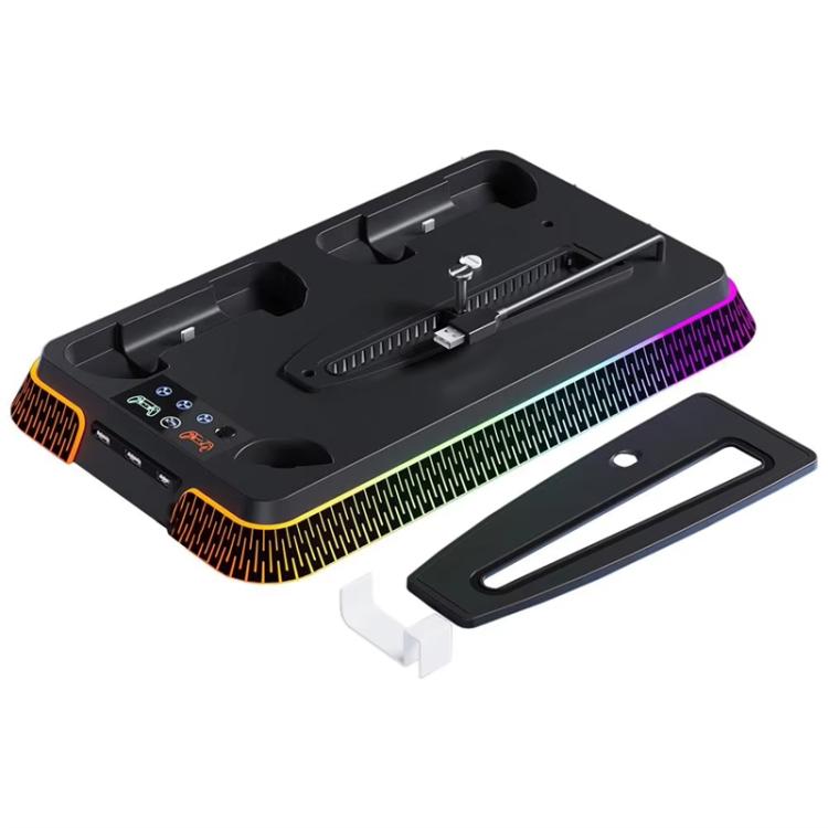 For PS5 Pro / PS5 Slim / PS5 Multifunctional Cooling Base With Dual Handle Charging Dock