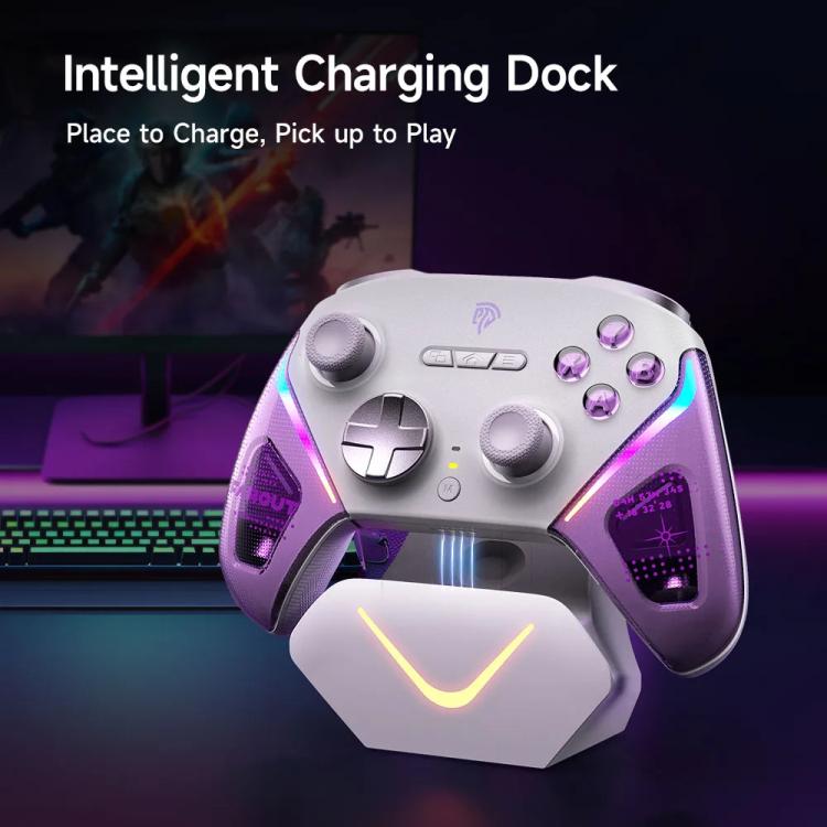 EasySMX D10 Wireless Gaming Controller with Dual-Mode Triggers & TMR Hall Effect Joysticks Charging Dock for PC/Switch/Phone/Steam