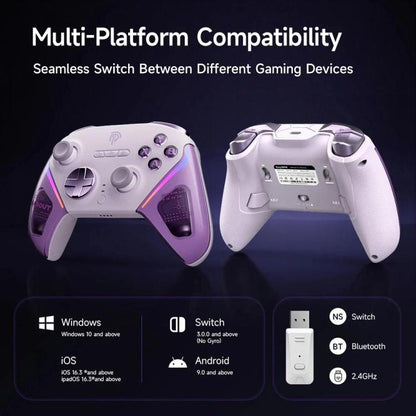 EasySMX D10 Wireless Gaming Controller with Dual-Mode Triggers & TMR Hall Effect Joysticks Charging Dock for PC/Switch/Phone/Steam