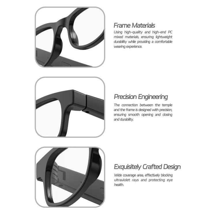 AIMB-V3 Smart Glasses With Interchangeable Sunglasses + Blue Light Blocking Lenses, AIMB-V3
