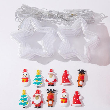 10pcs /Set Christmas Curtain Lights Holiday Decoration String Lights Leather String Christmas Ambiance Decoration Ball Lights