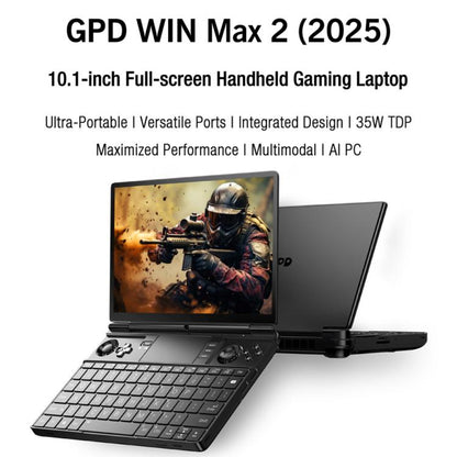 GPD WIN Max 2 2025 Handheld Gaming PC, 32GB+2TB, 10.1 inch Windows 10 Home  AMD Ryzen AI 9 HX 370, US Plug, Ryzen AI9 32GB+2TB